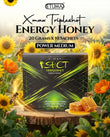 Etumax Xmax Tripleshot energy honey pack with 10 sachets of Royal Honey for men, showcasing honey sachets with honeycomb design.